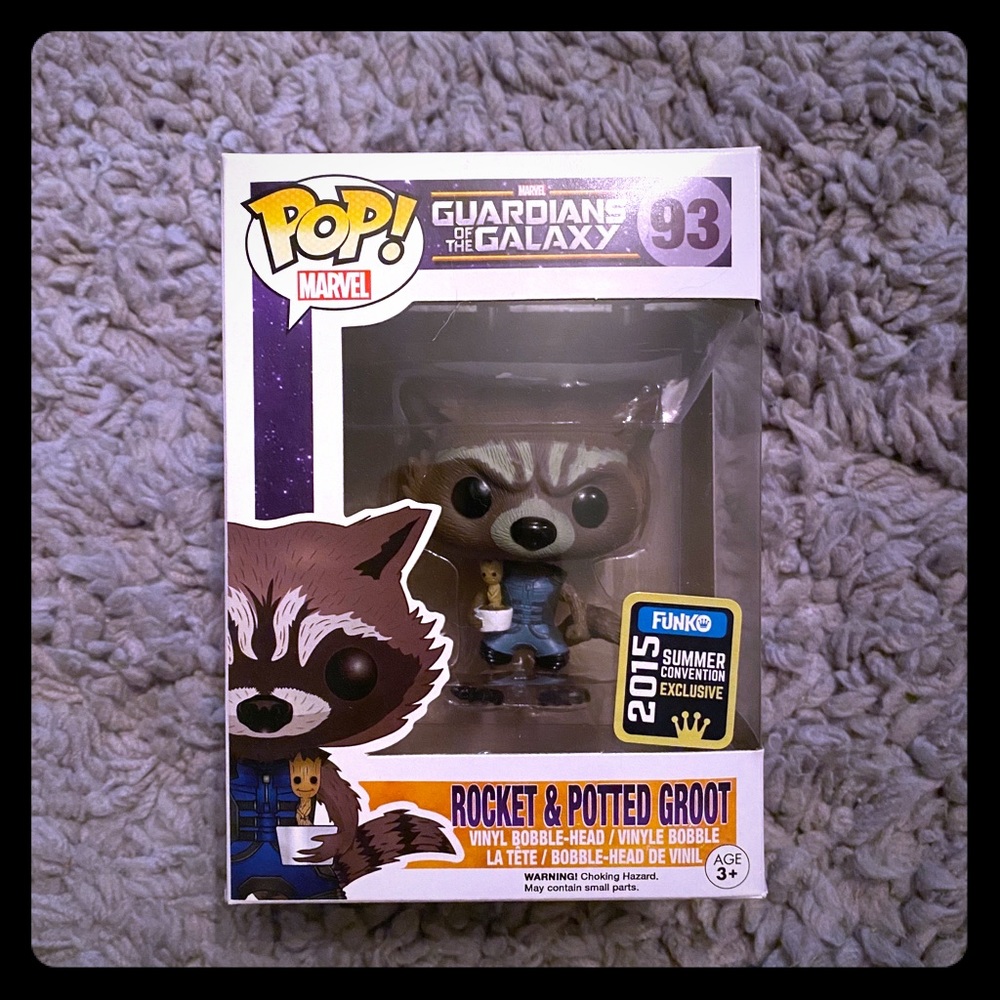 Rocket and potted groot funko pop